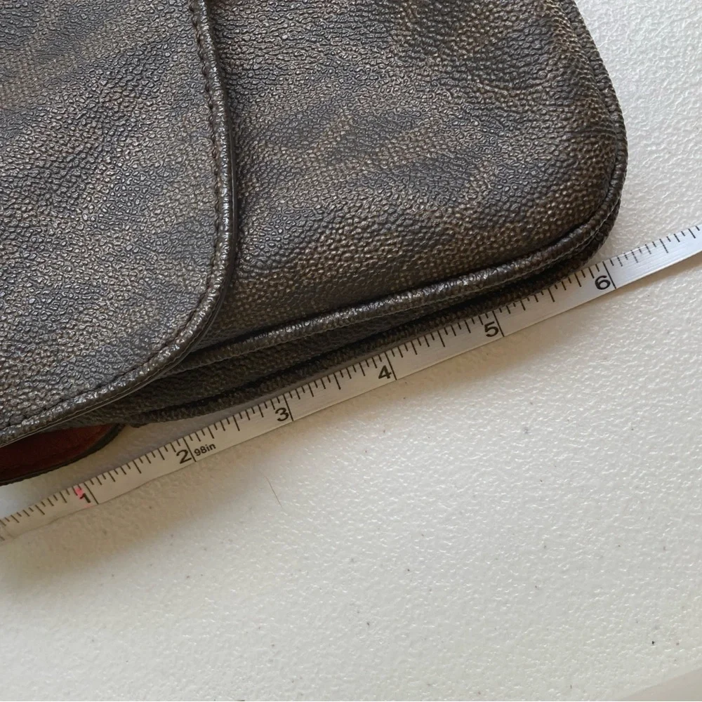 Michael Kors Brown Fulton Flap Gusset Crossbody Brown Envelope Purse Gold Chain